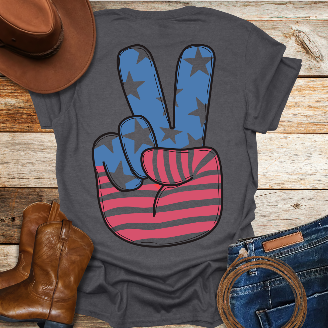 USA Peace T-Shirt (Back Print)
