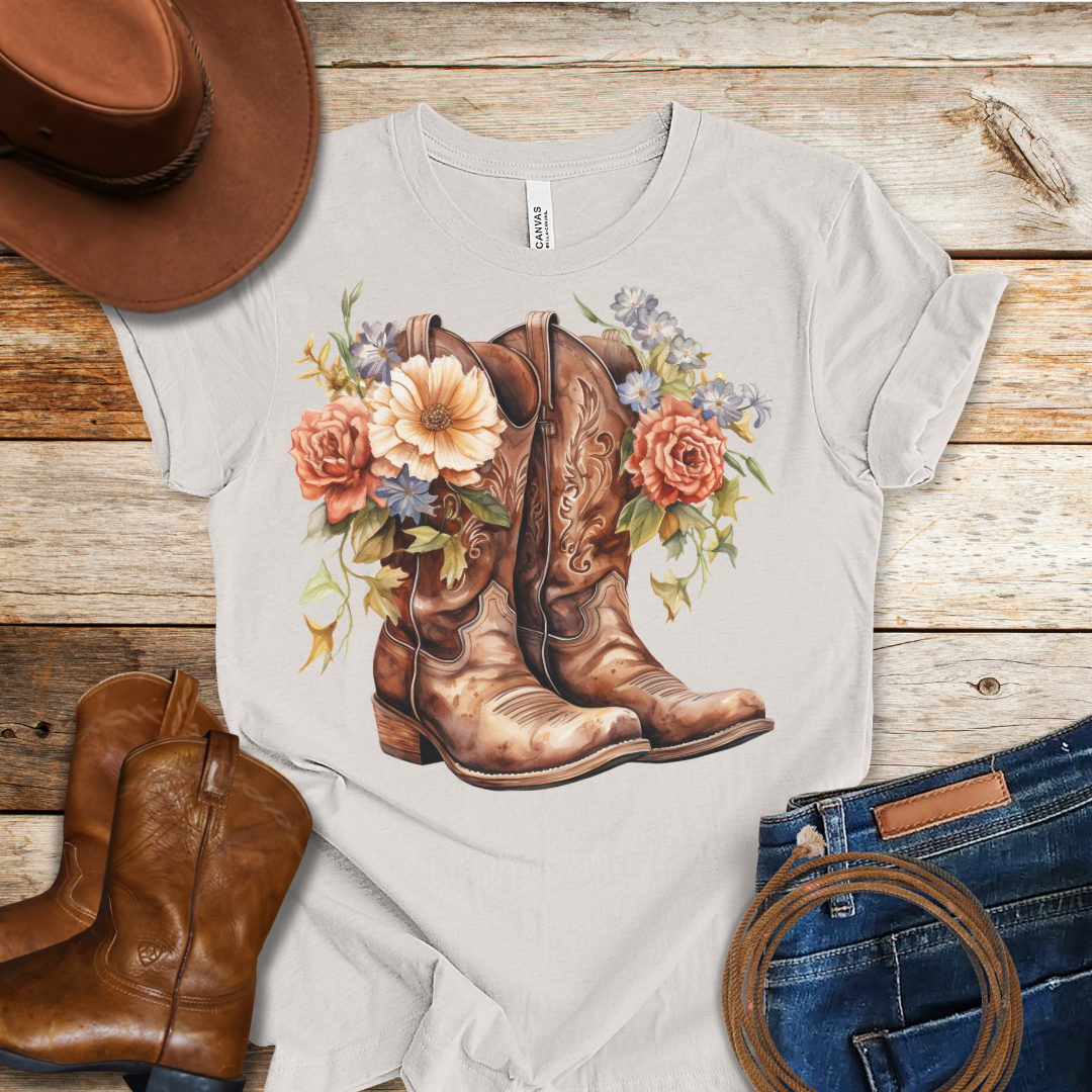 Red Roses Boots T-Shirt