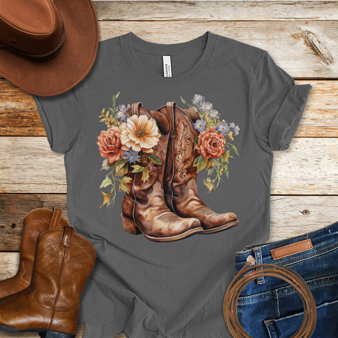 Red Roses Boots T-Shirt