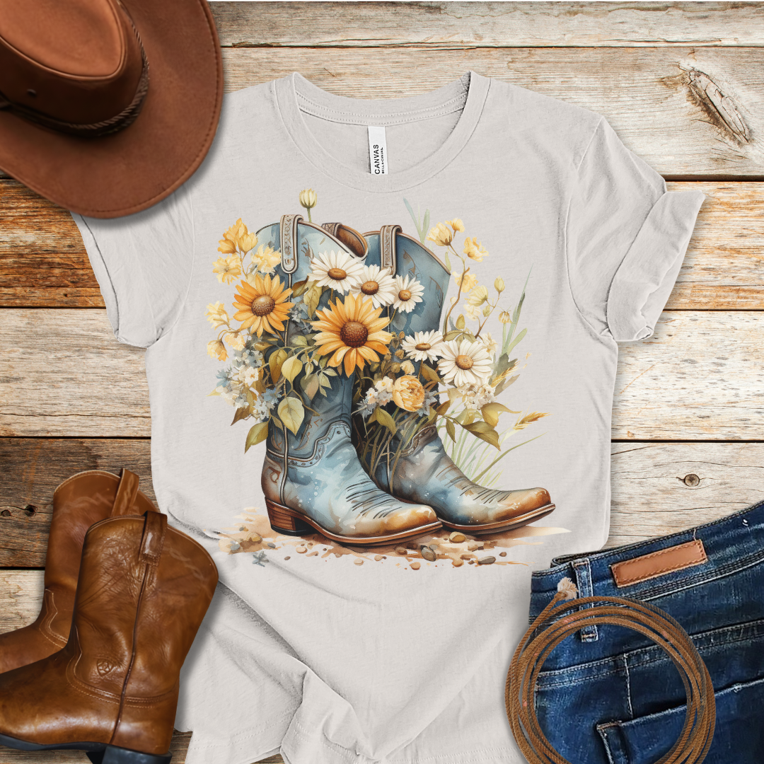 Worn Daisy Boots T-Shirt