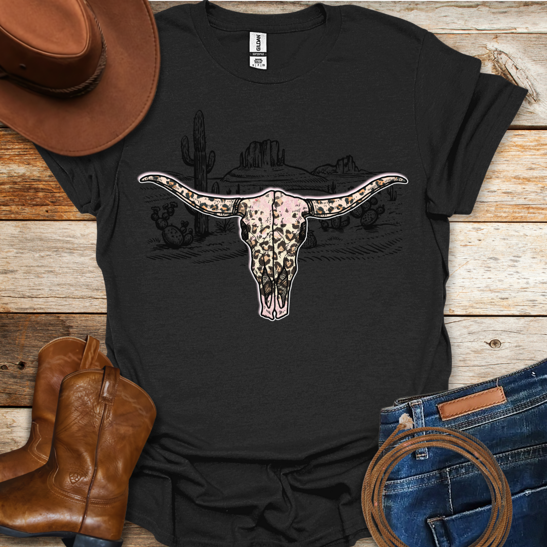 Cow Leopard Skull T-Shirt