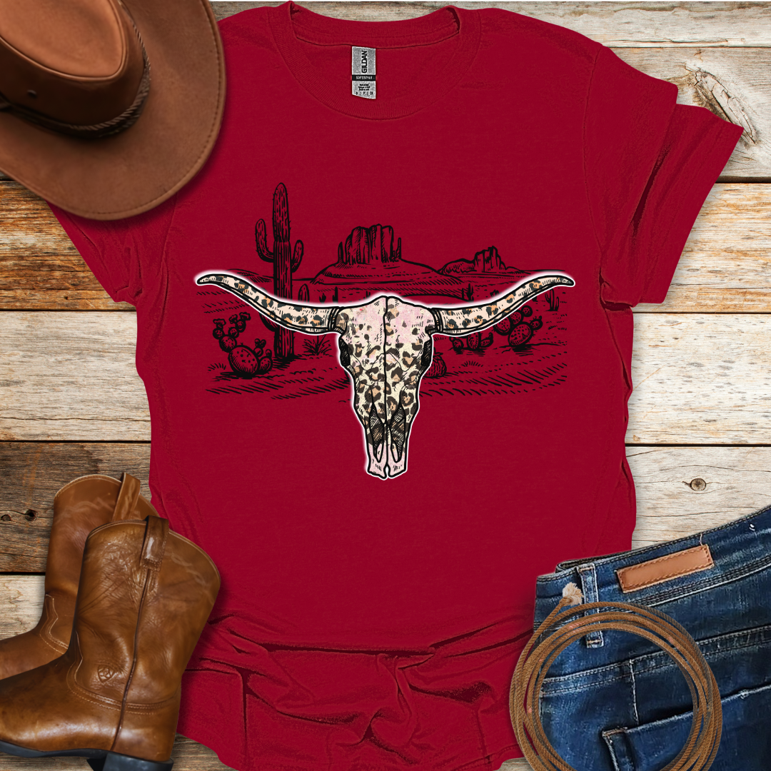 Cow Leopard Skull T-Shirt