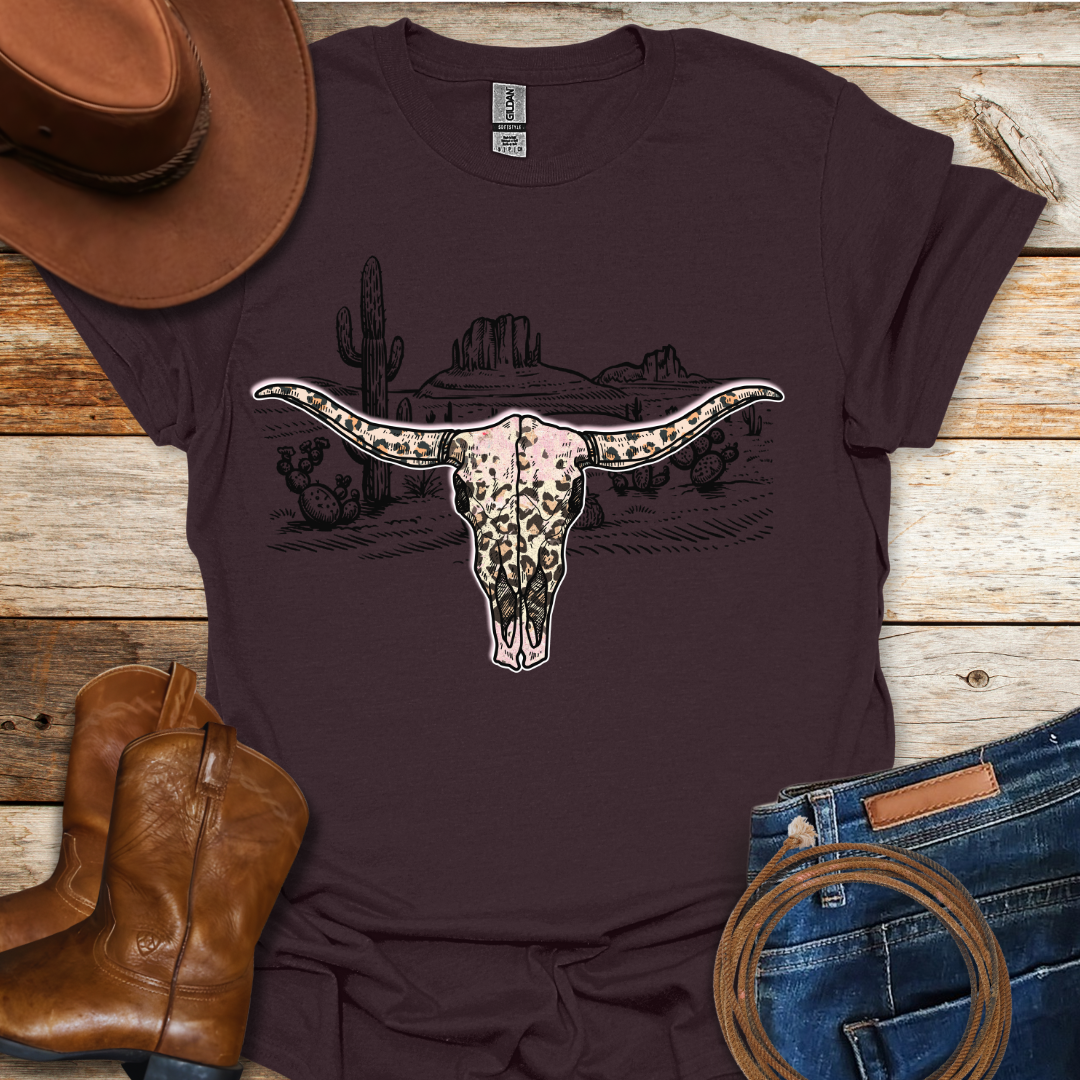 Cow Leopard Skull T-Shirt