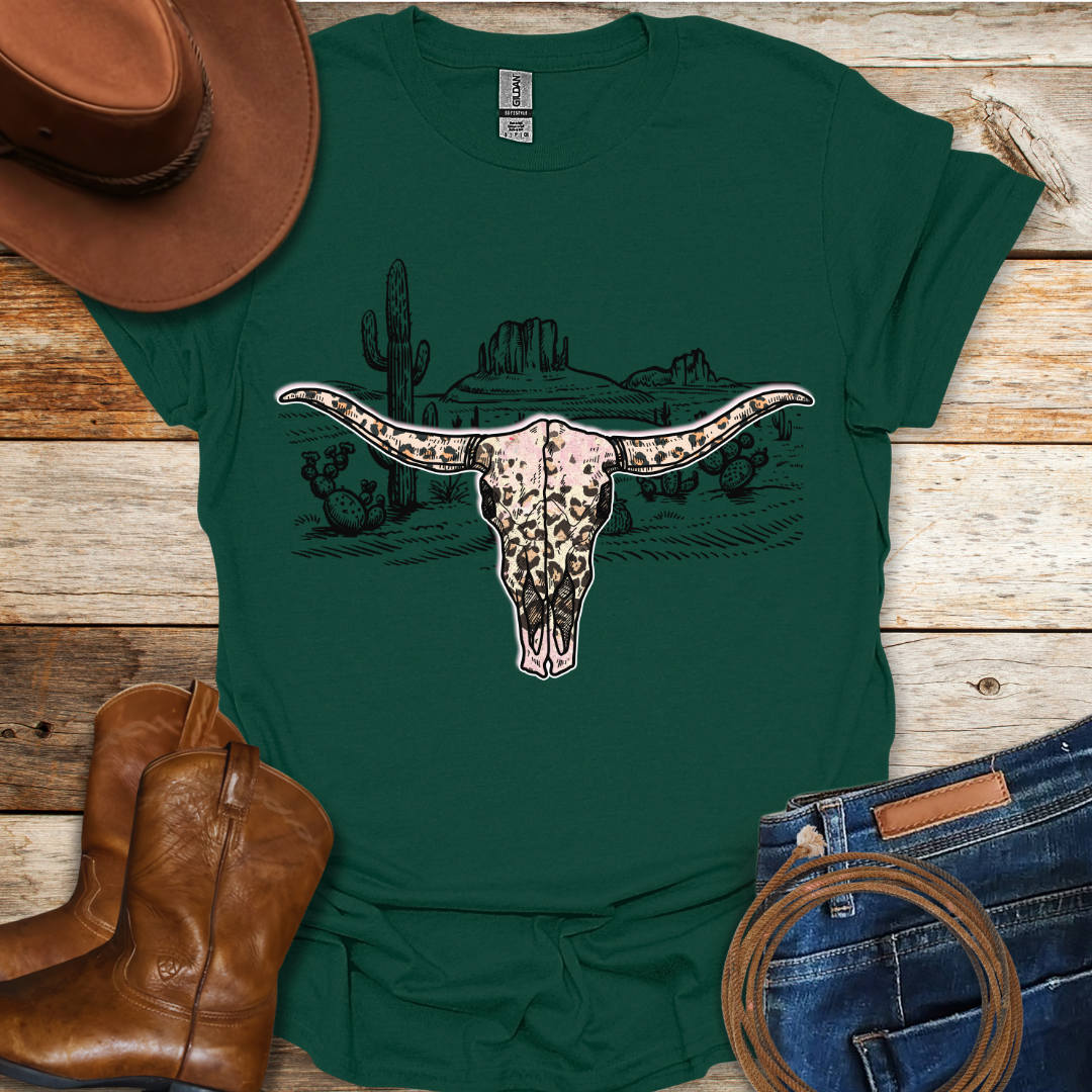 Cow Leopard Skull T-Shirt