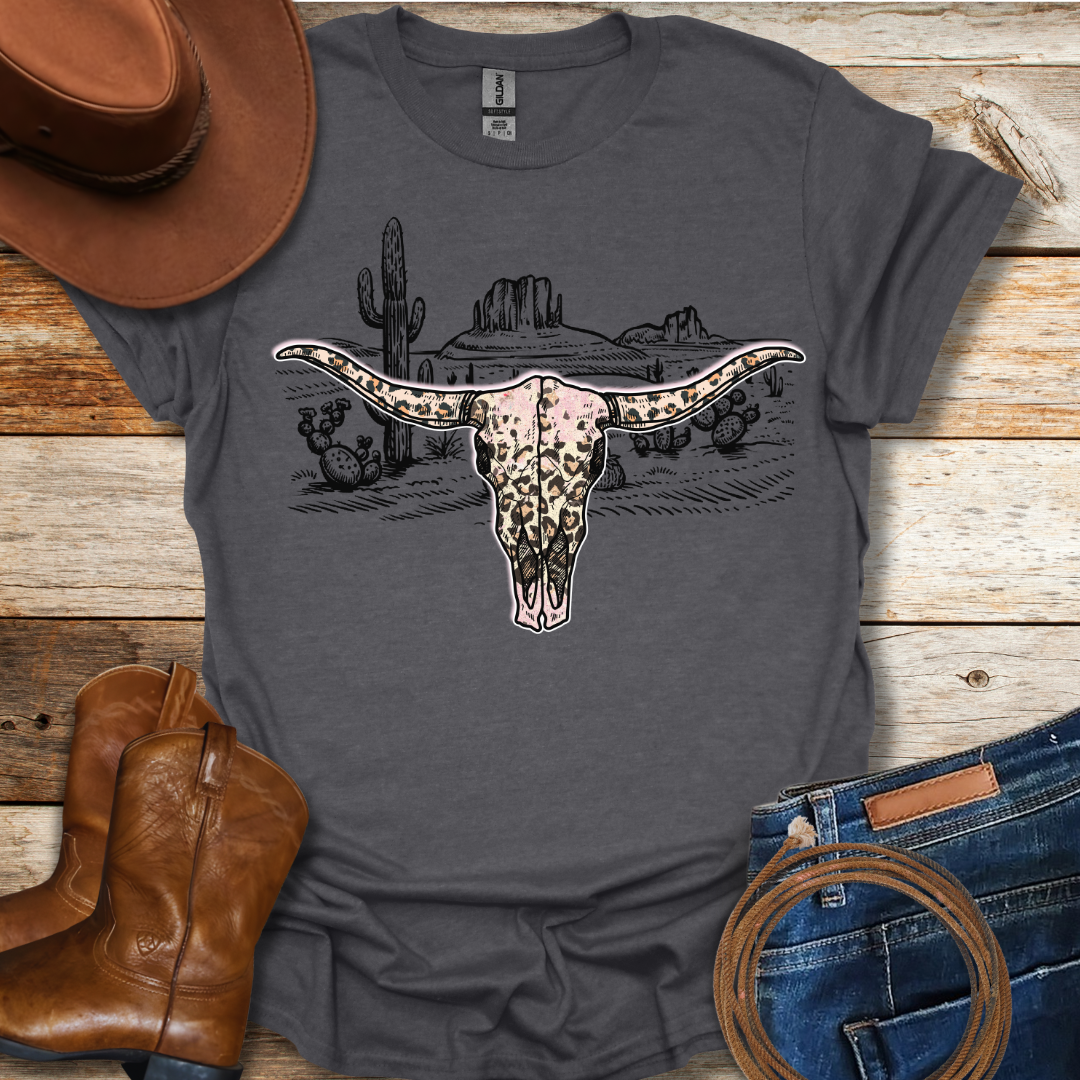 Cow Leopard Skull T-Shirt