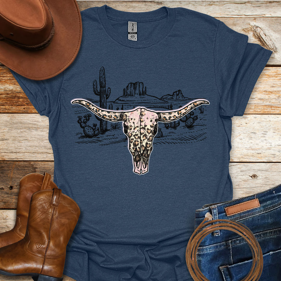Cow Leopard Skull T-Shirt