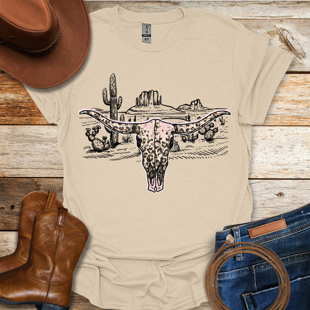 Cow Leopard Skull T-Shirt
