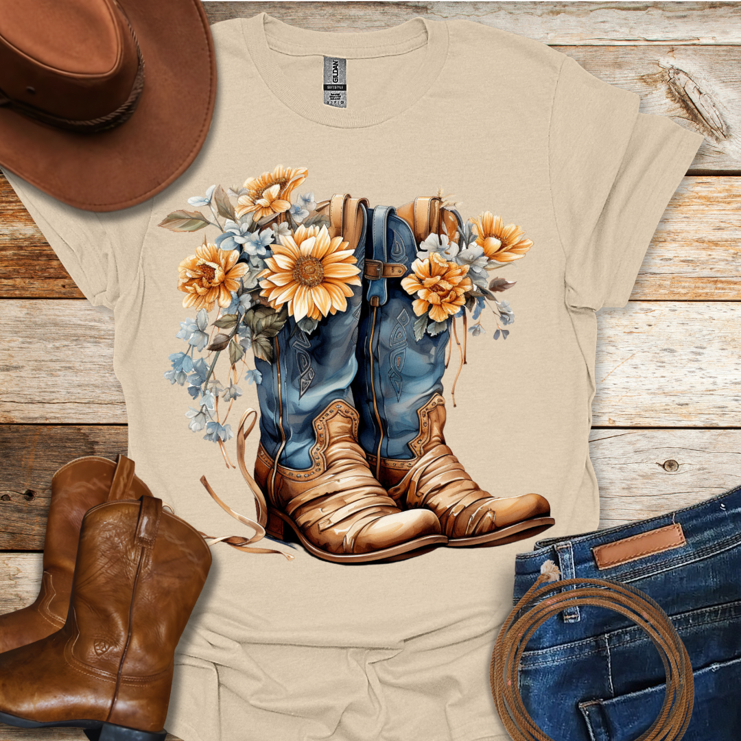 Sunflower Boots T-Shirt