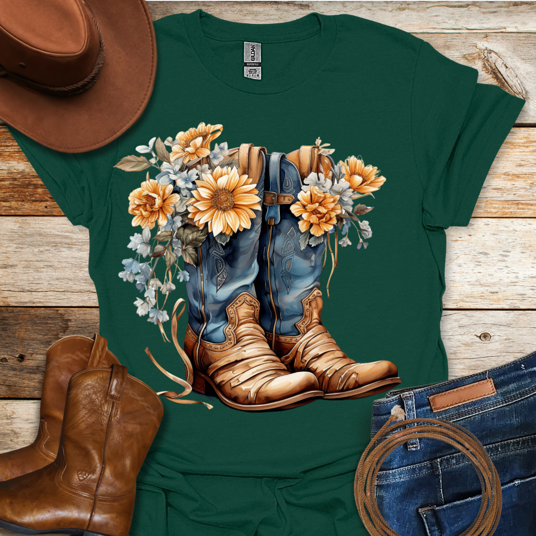 Sunflower Boots T-Shirt