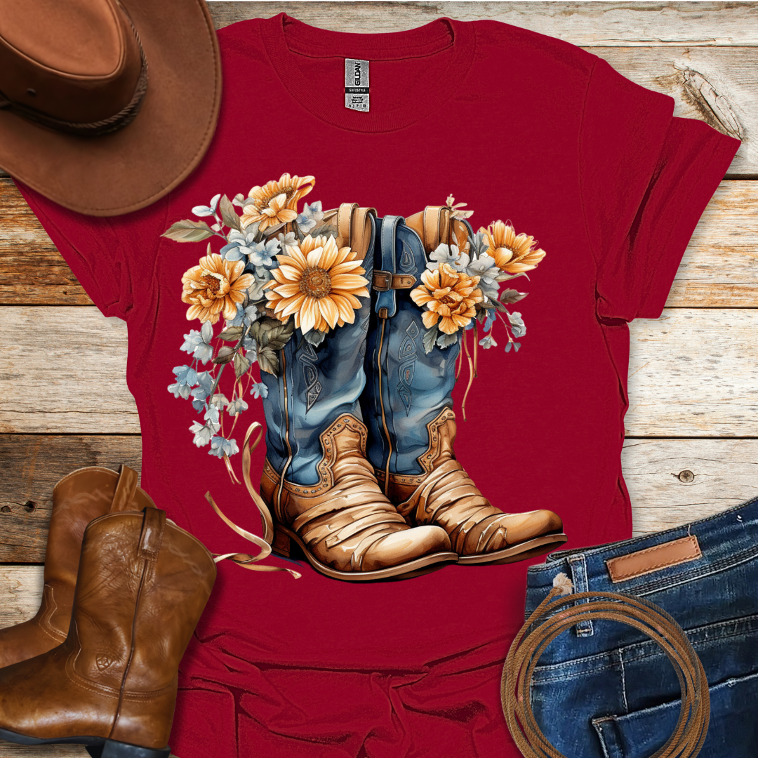 Sunflower Boots T-Shirt
