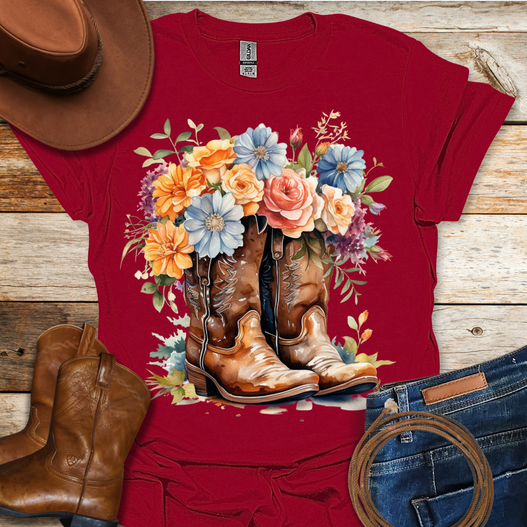Bouquet Boots T-Shirt