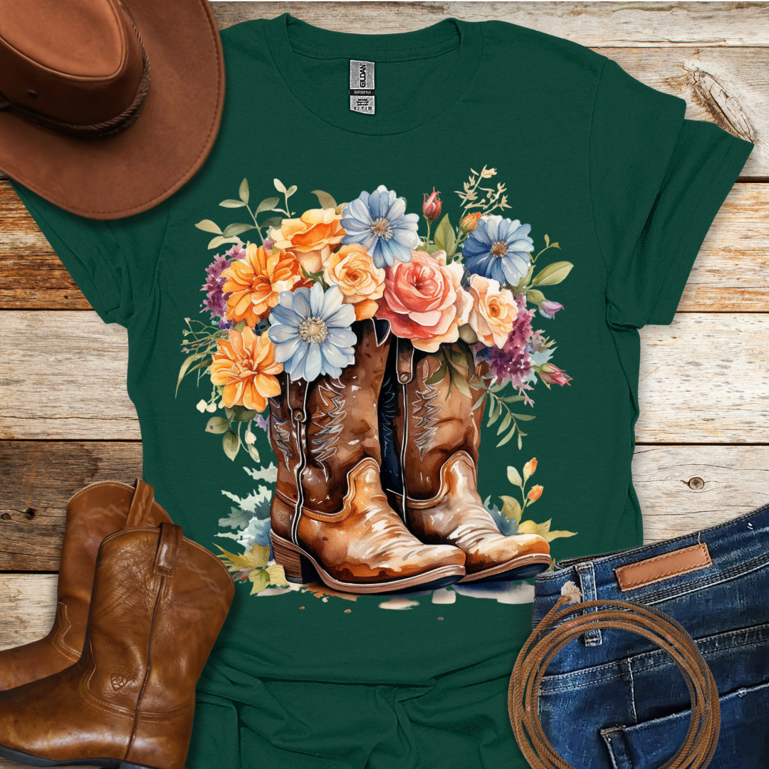 Bouquet Boots T-Shirt