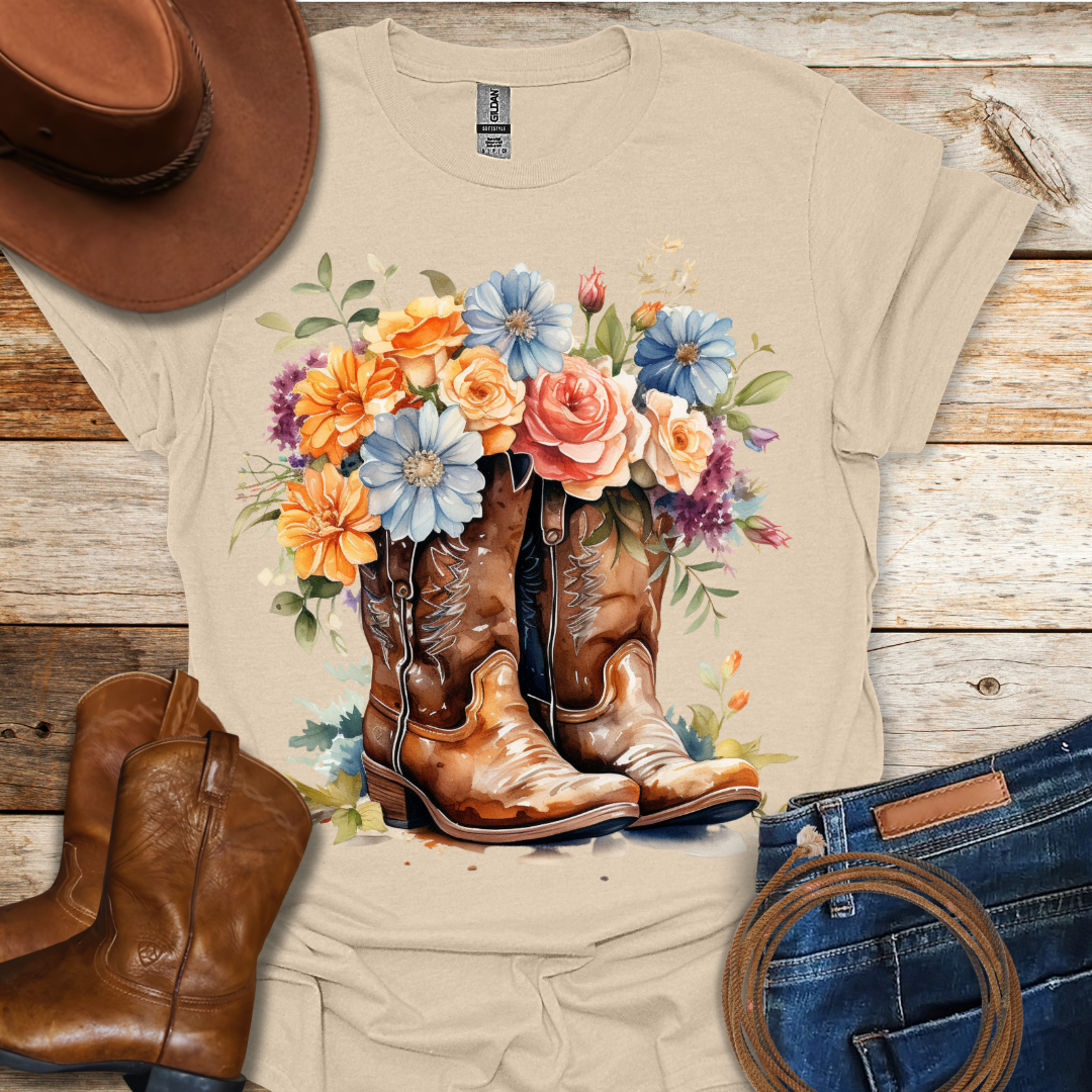 Bouquet Boots T-Shirt