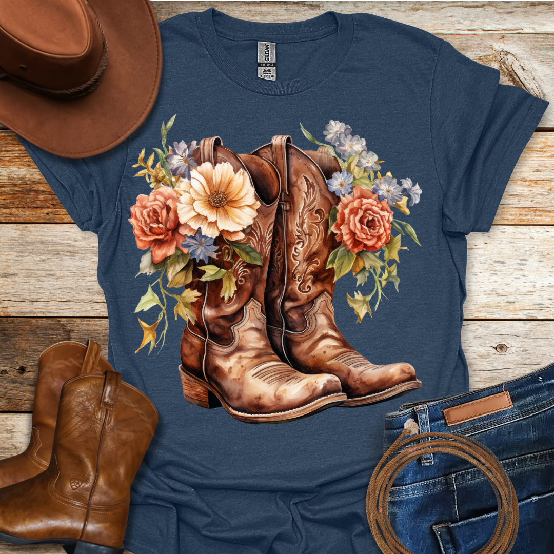 Red Roses Boots T-Shirt