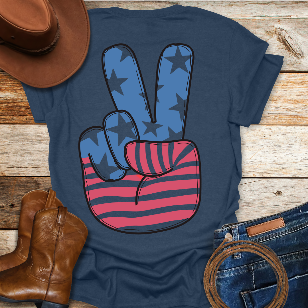 USA Peace T-Shirt (Back Print)