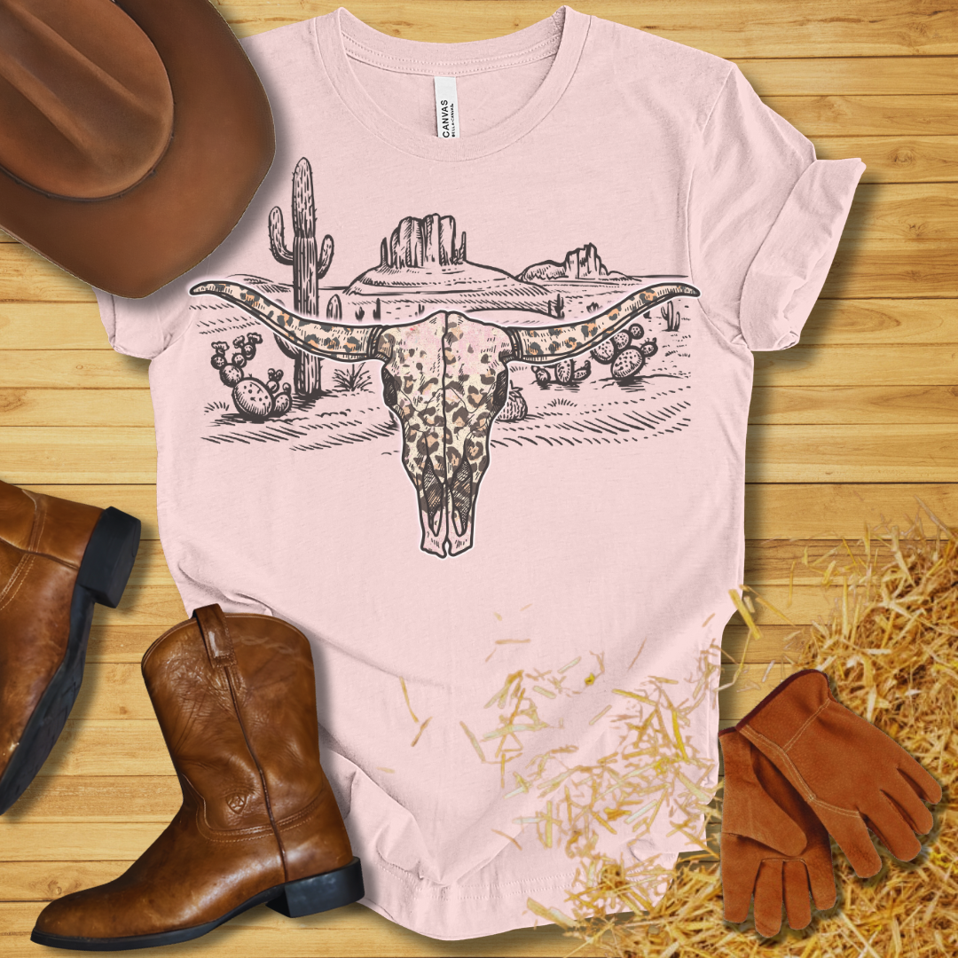 Leopard Cow Skull T-Shirt