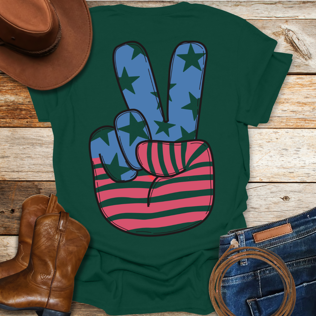 USA Peace T-Shirt (Back Print)