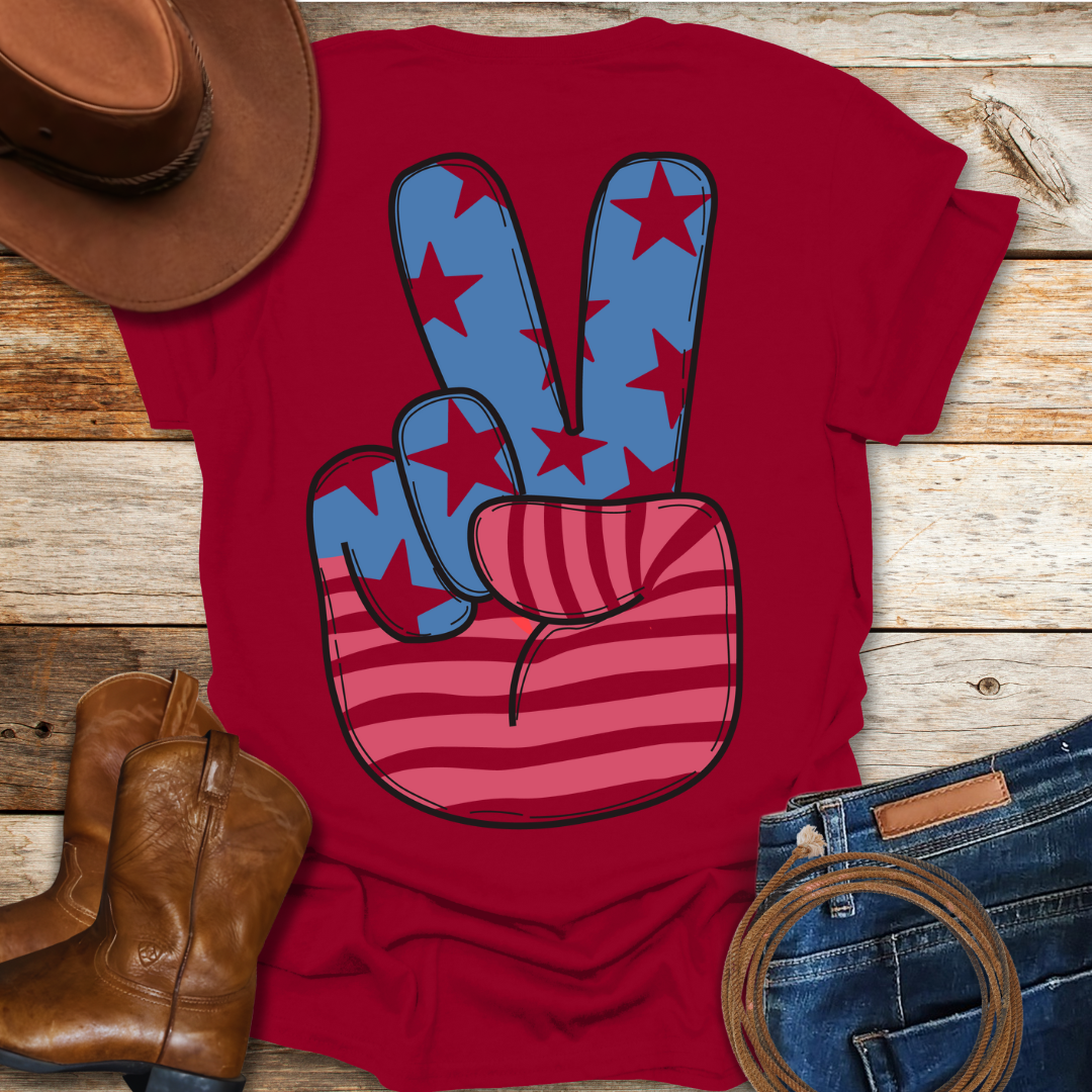 USA Peace T-Shirt (Back Print)