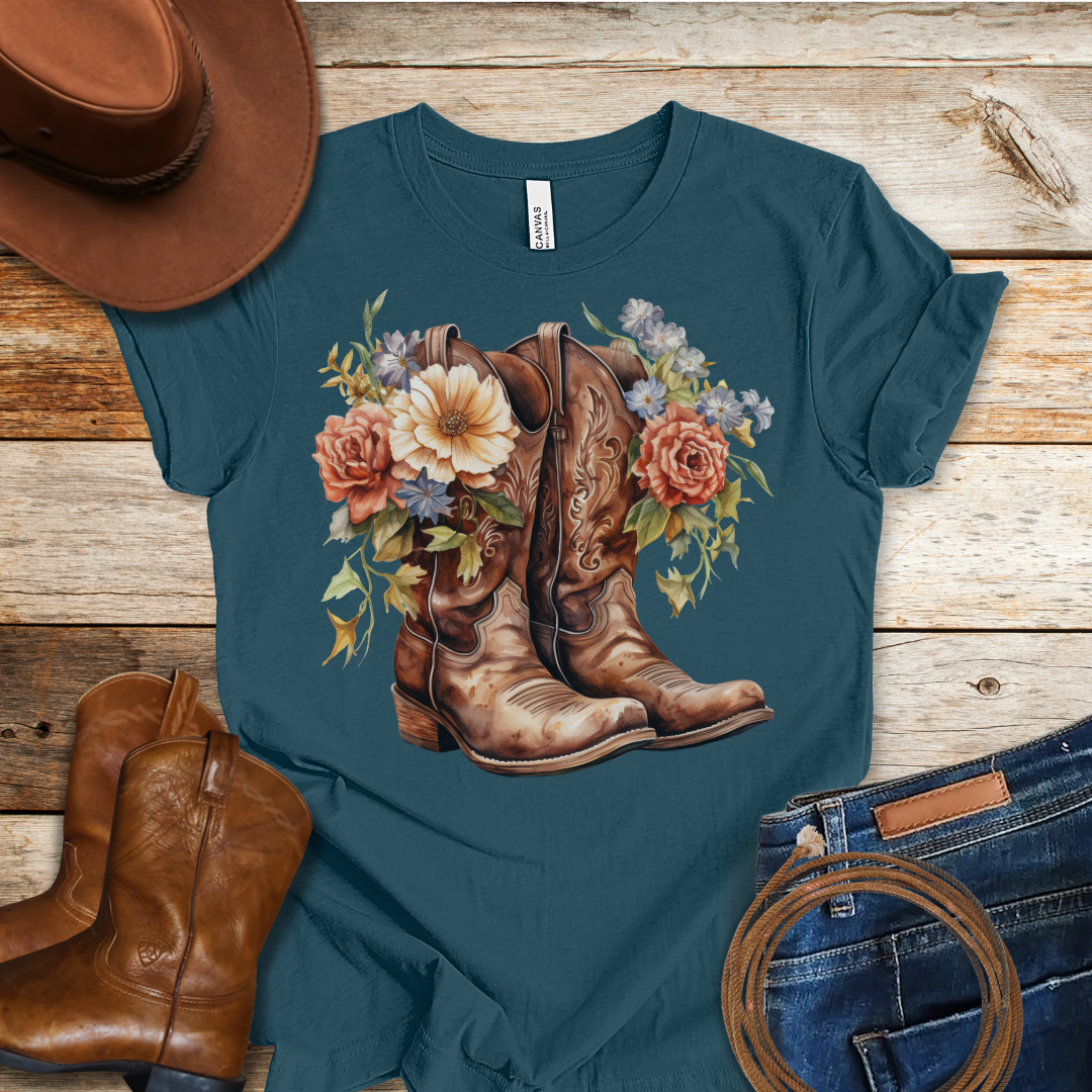 Red Roses Boots T-Shirt
