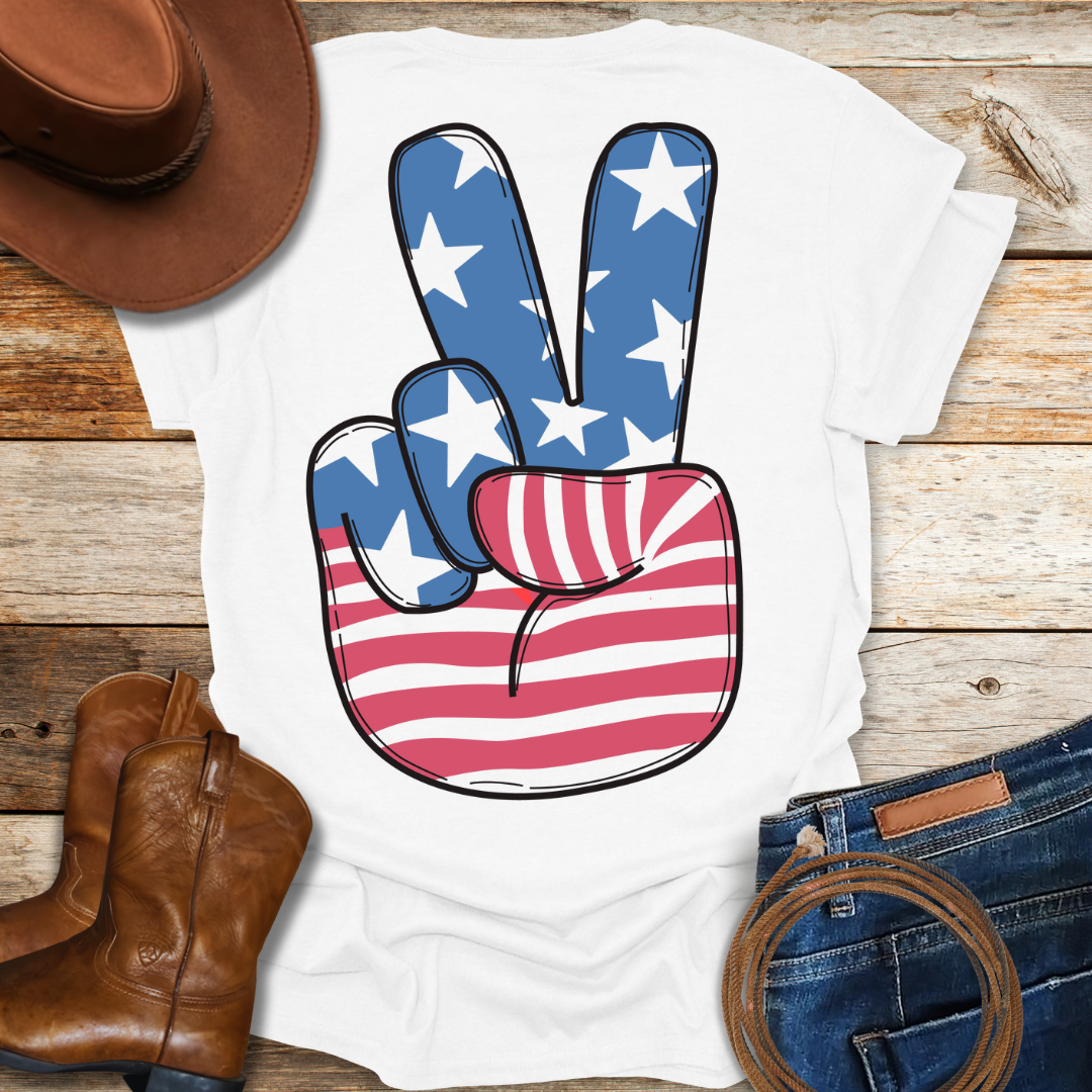 USA Peace T-Shirt (Back Print)