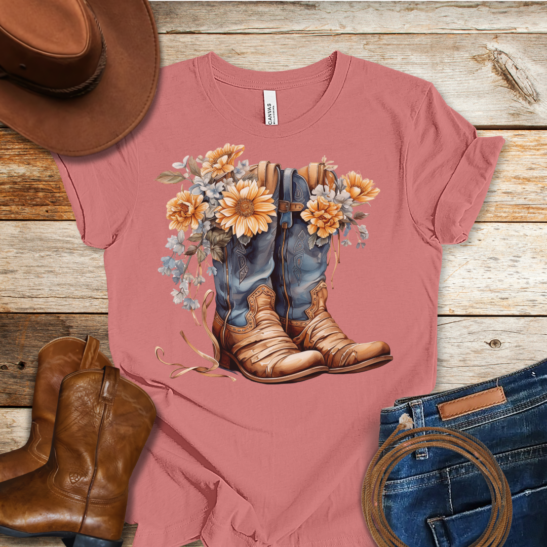 Sunflower Boots T-Shirt