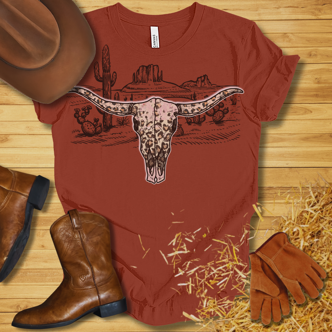 Leopard Cow Skull T-Shirt