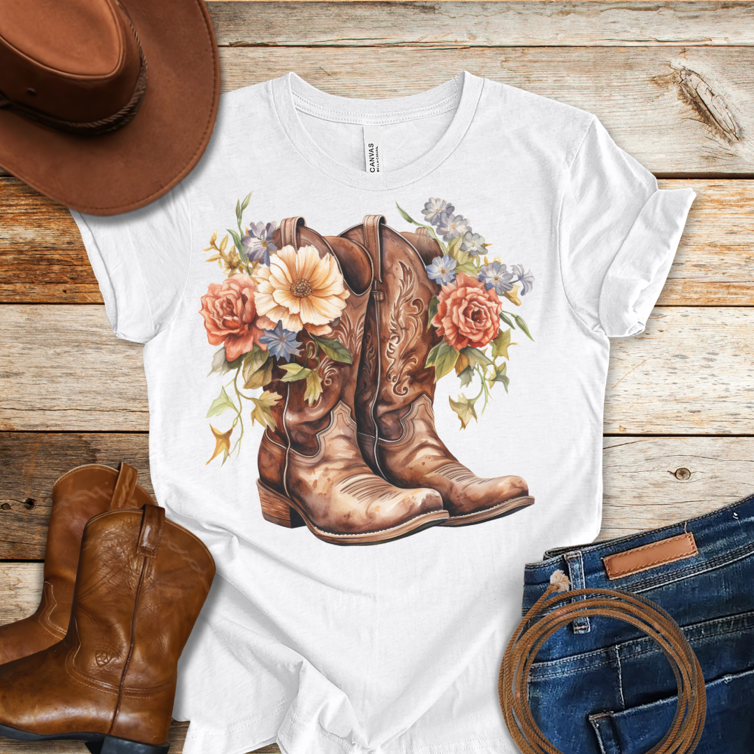 Red Roses Boots T-Shirt
