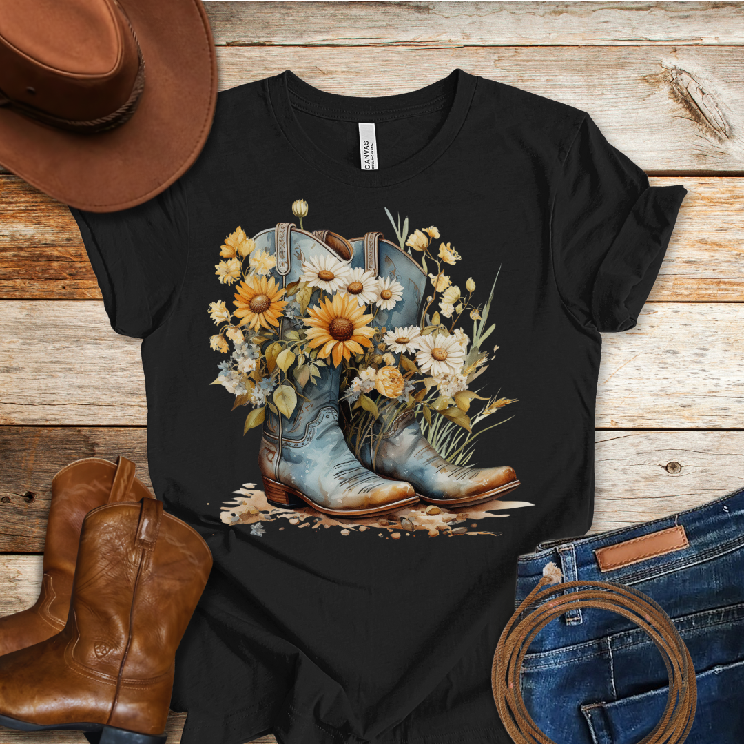 Worn Daisy Boots T-Shirt