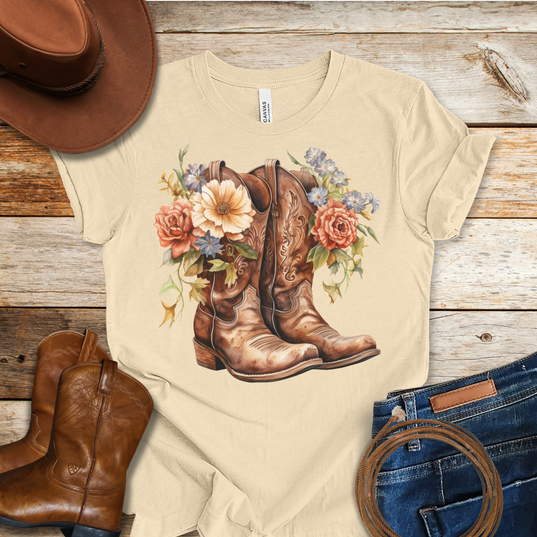 Red Roses Boots T-Shirt