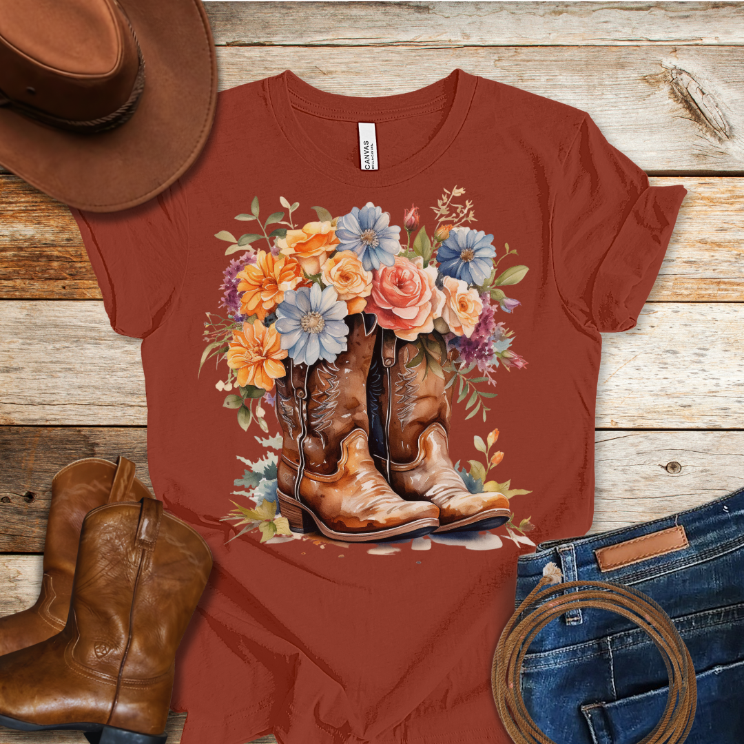 Bouquet Boots T-Shirt