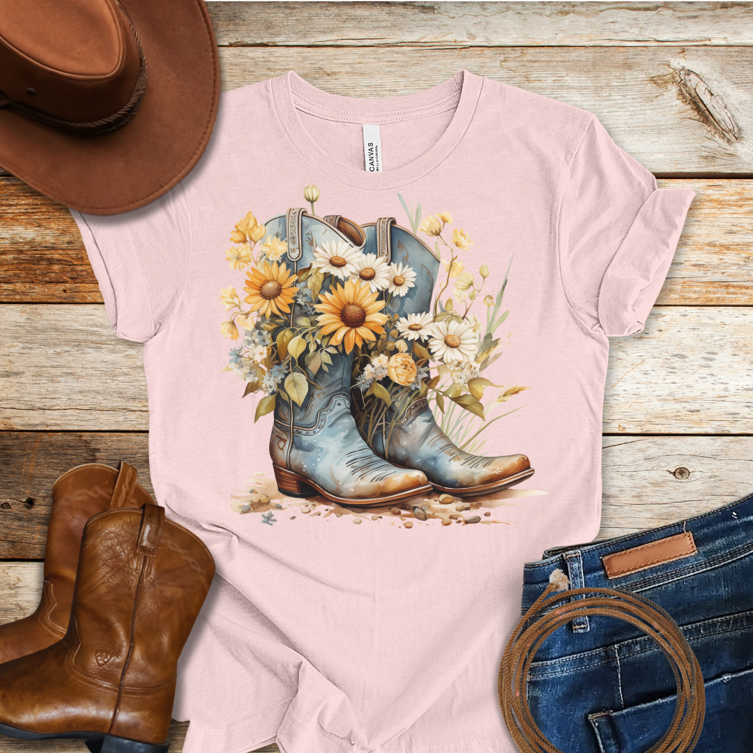 Worn Daisy Boots T-Shirt