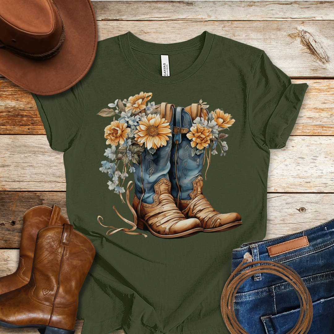 Sunflower Boots T-Shirt