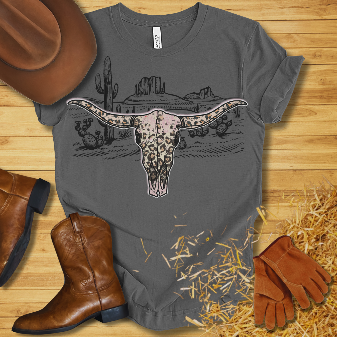 Leopard Cow Skull T-Shirt