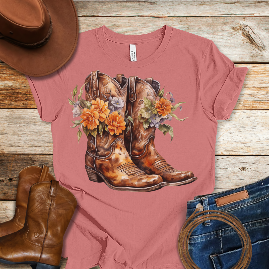 Carnation Boots T-Shirt