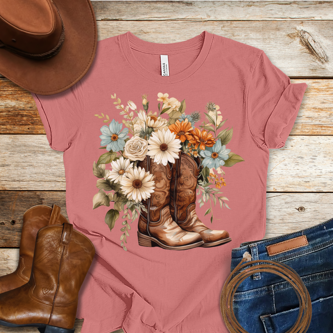 Chrysanthemum Boots T-Shirt
