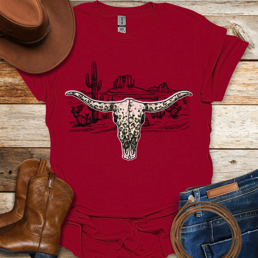 Cow Leopard Skull T-Shirt