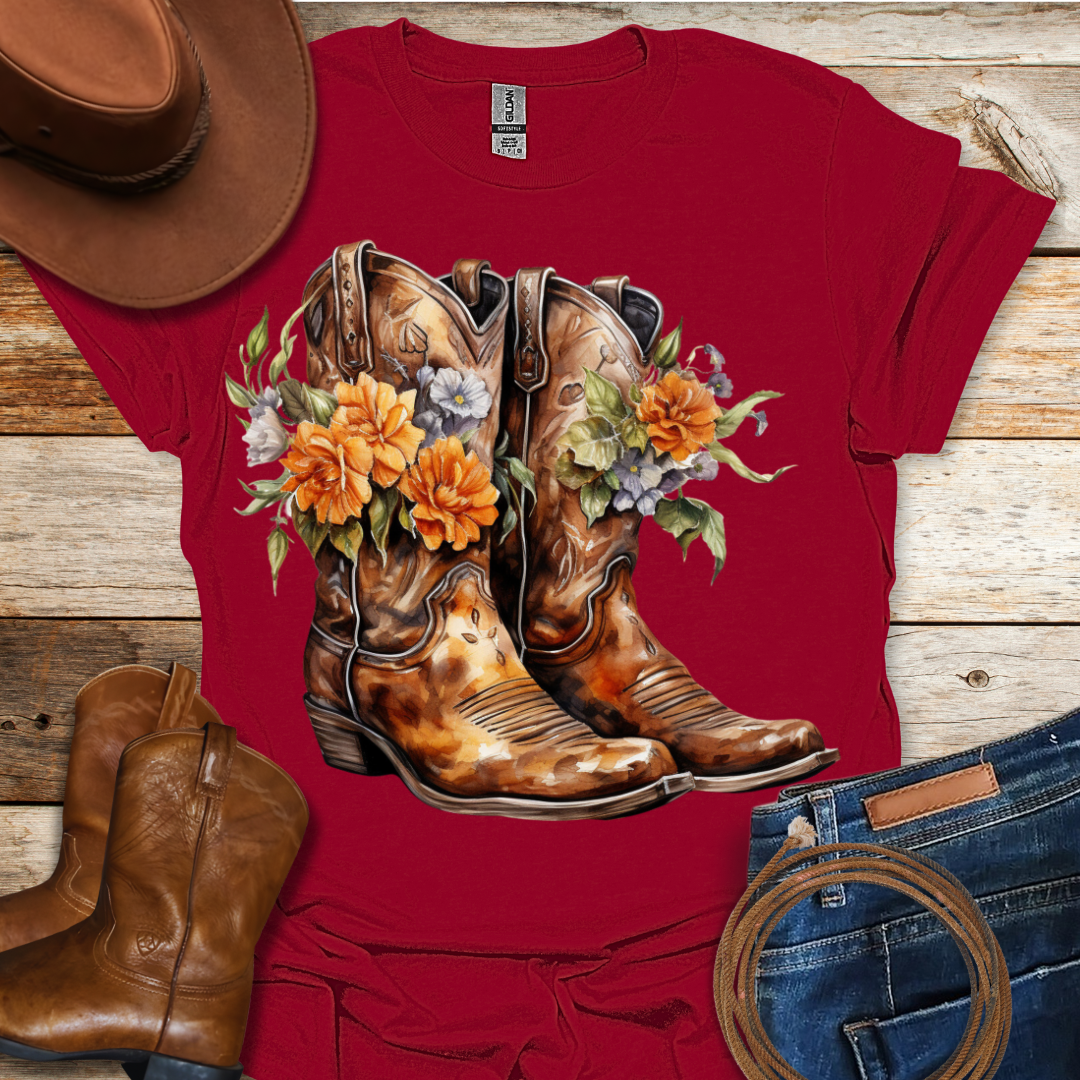 Carnation Boots T-Shirt