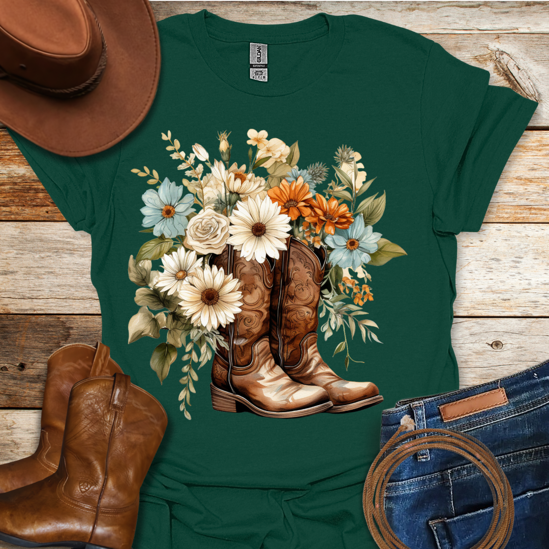 Chrysanthemum Boots T-Shirt