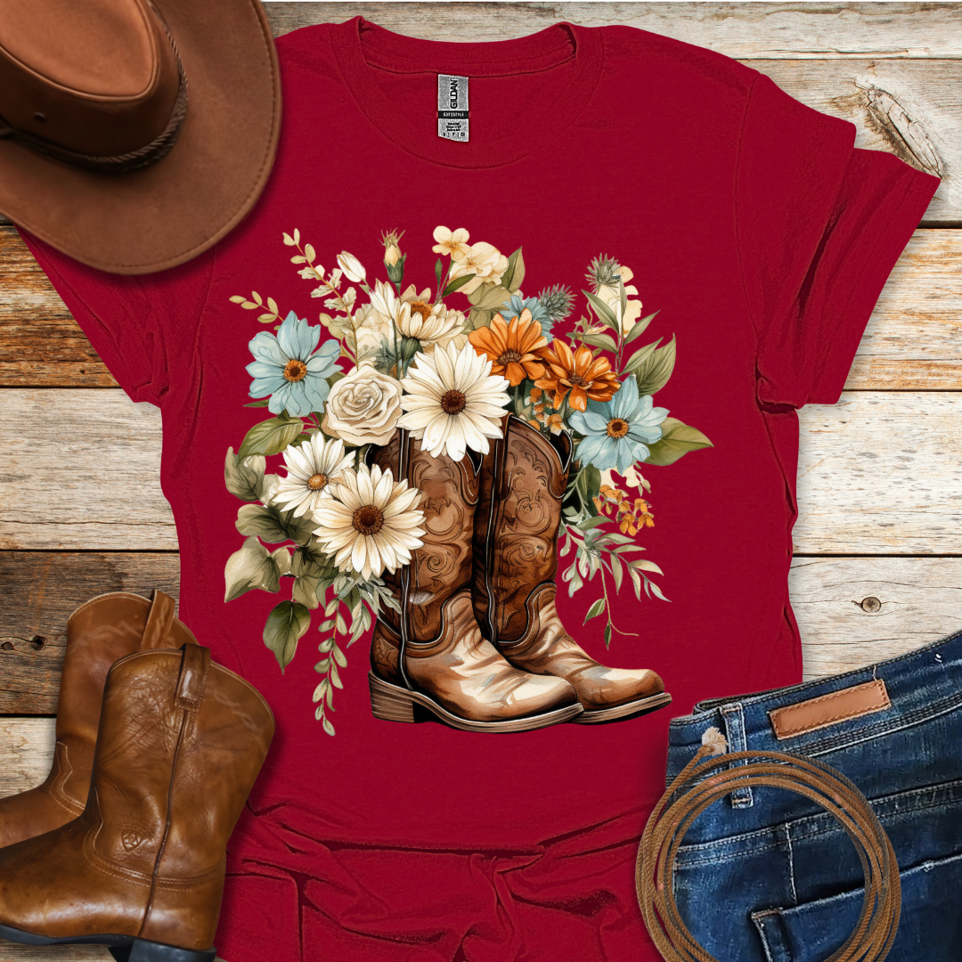 Chrysanthemum Boots T-Shirt