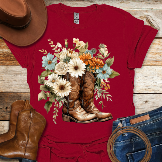 Chrysanthemum Boots T-Shirt
