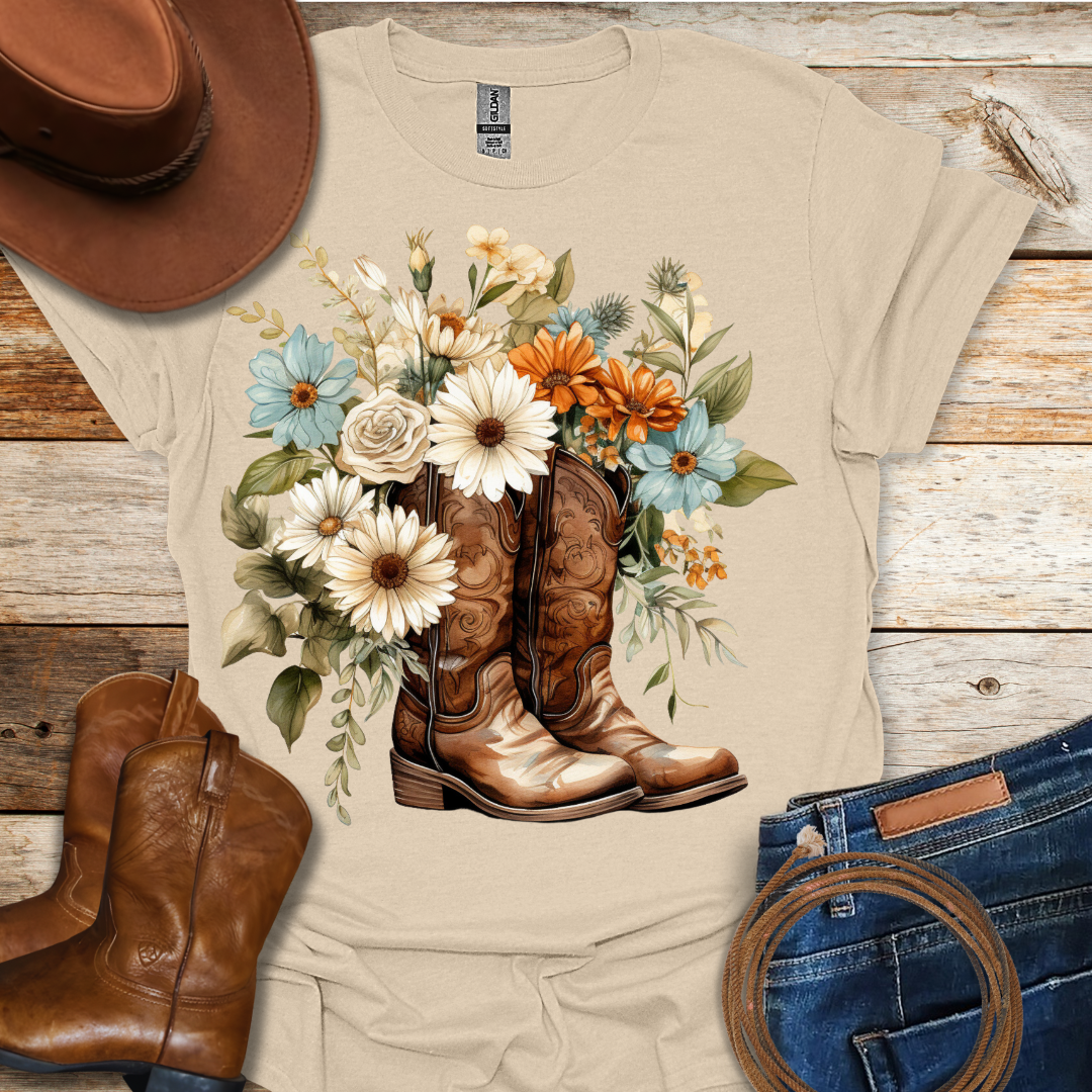 Chrysanthemum Boots T-Shirt
