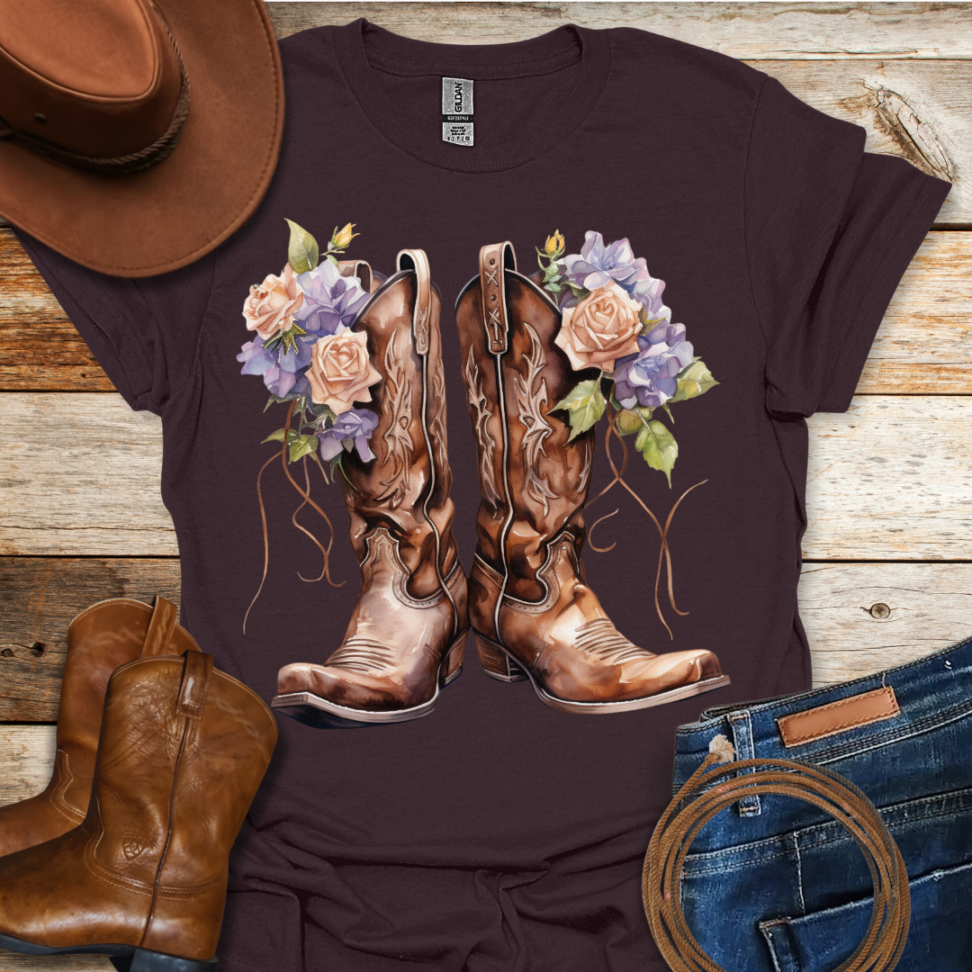Worn Clematis Boots T-Shirt