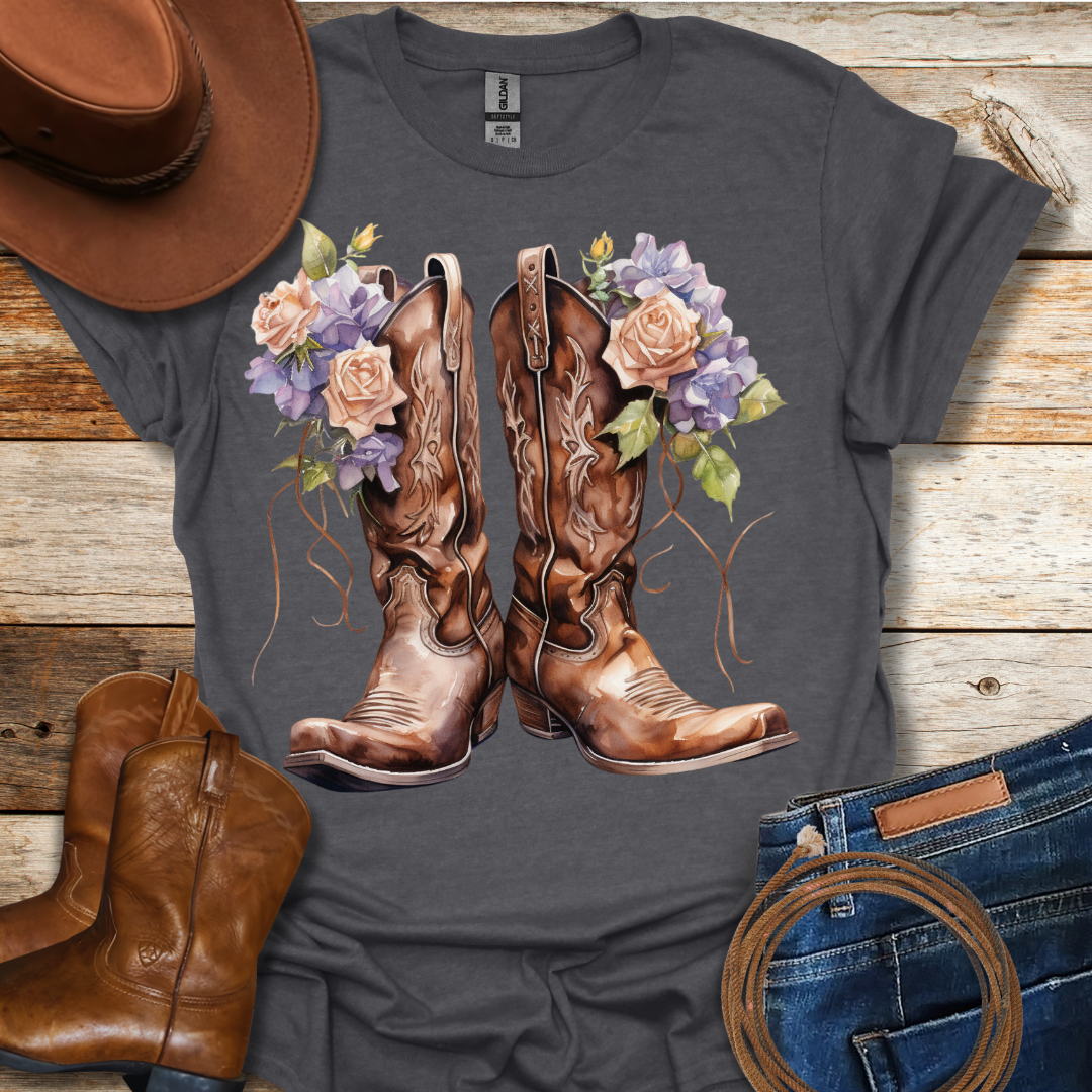 Worn Clematis Boots T-Shirt