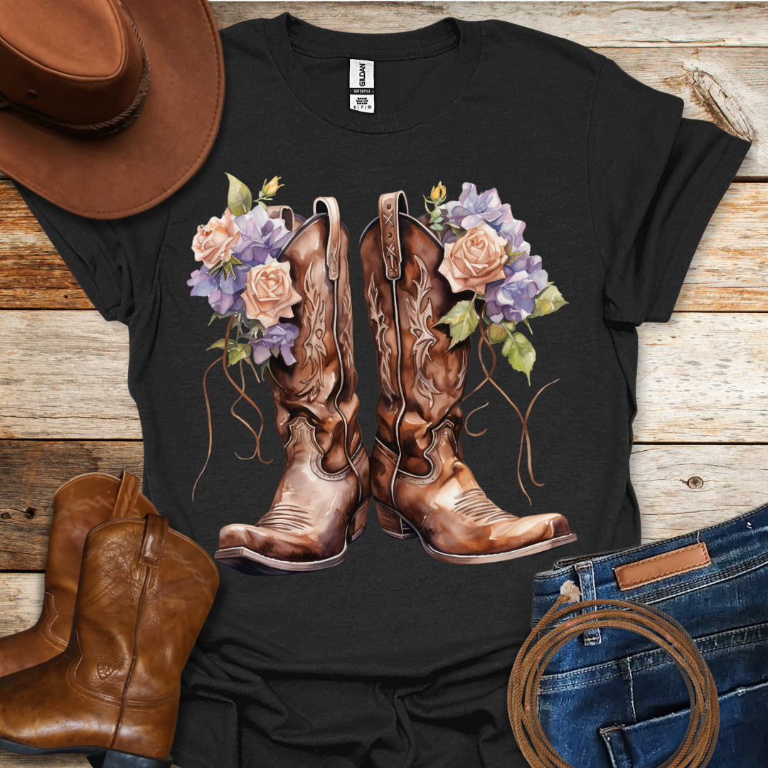 Worn Clematis Boots T-Shirt