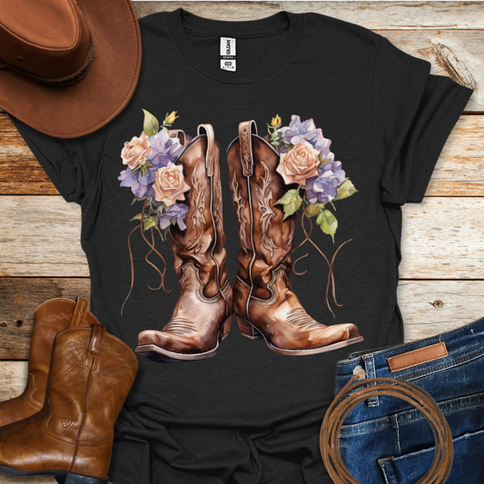 Worn Clematis Boots T-Shirt