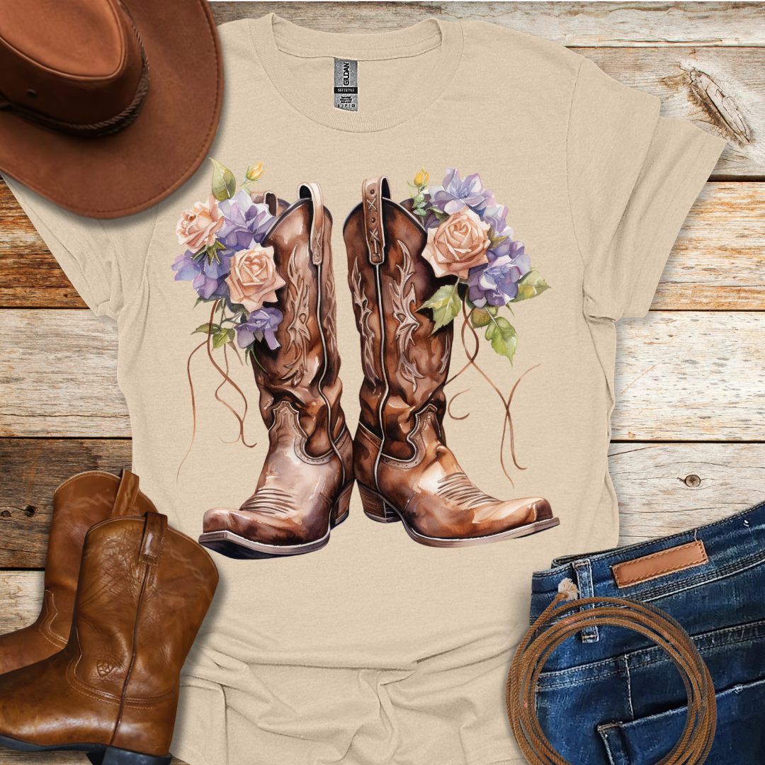 Worn Clematis Boots T-Shirt