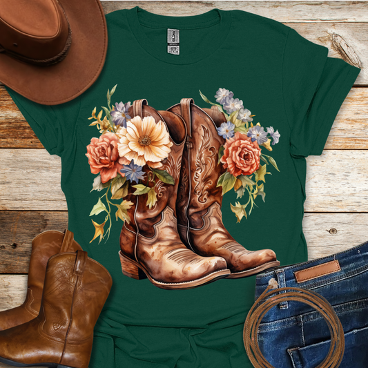 Red Roses Boots T-Shirt