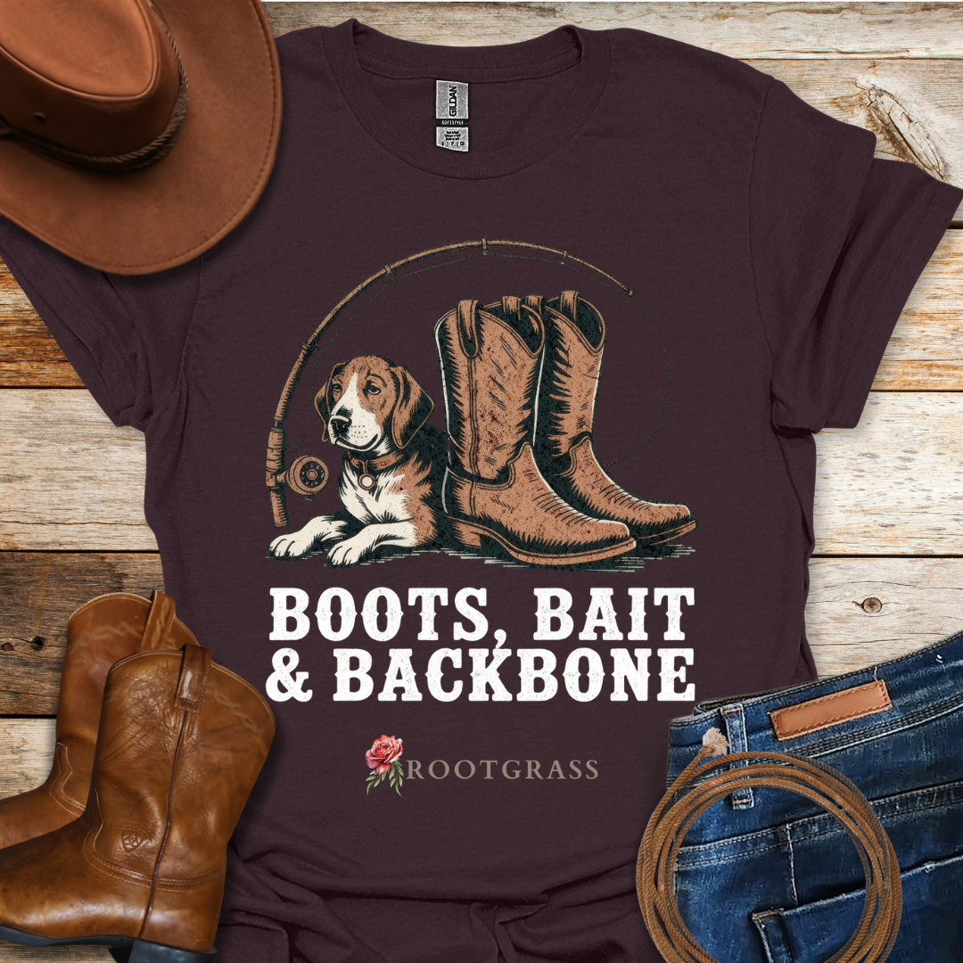 Boots, Bait, Backbone T-Shirt