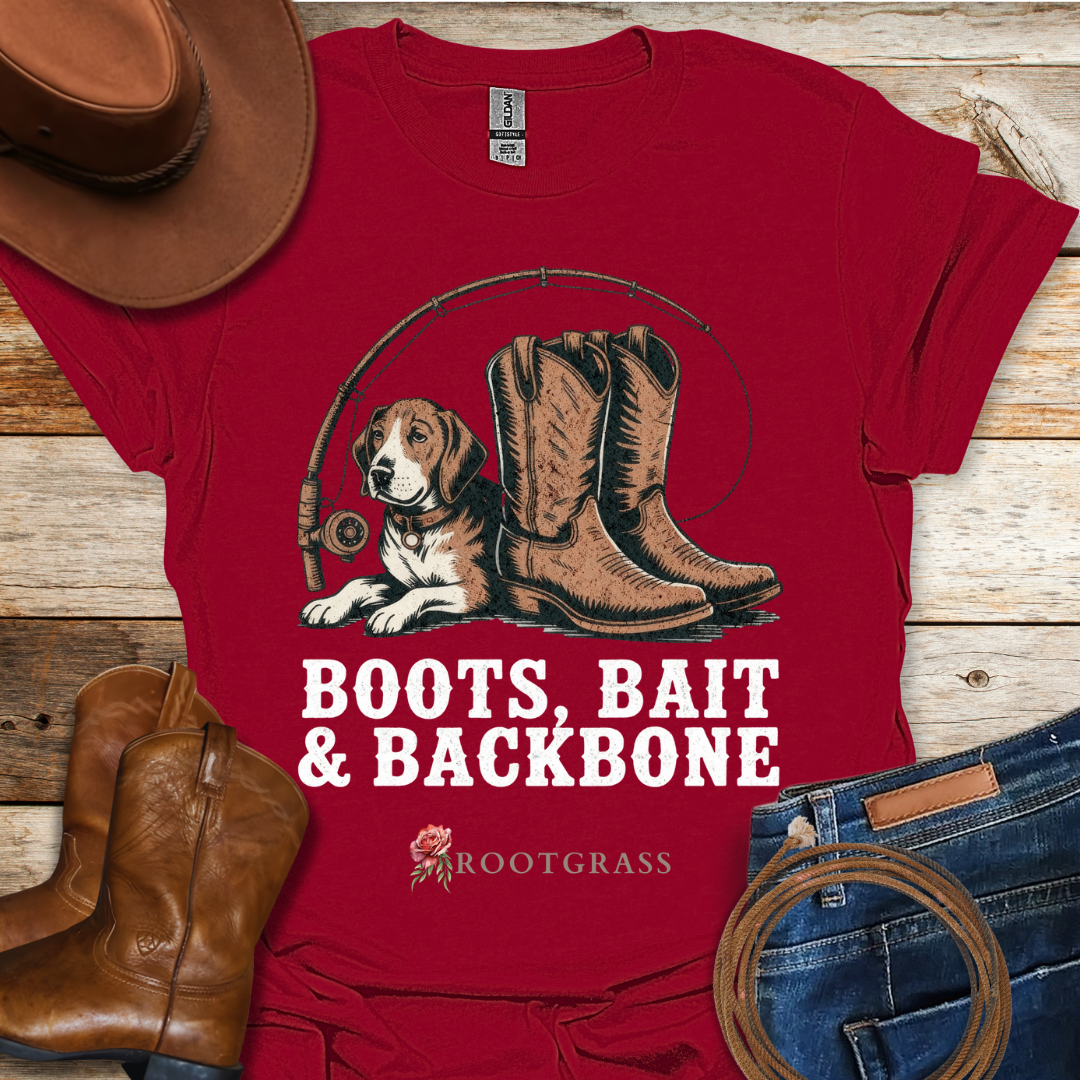 Boots, Bait, Backbone T-Shirt