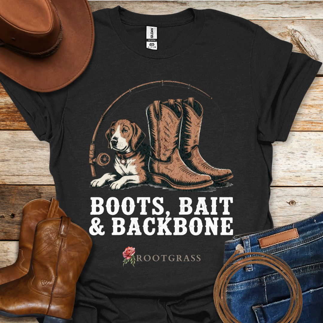 Boots, Bait, Backbone T-Shirt